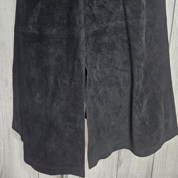 VTG Y2K Black Suede Leather Pendleton Skirt, sz 10 - Picture 3 of 9
